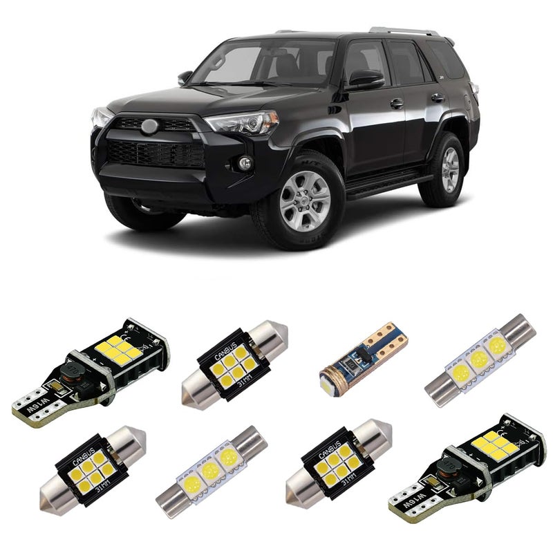 iBrightstar Super Bright Canbus LED Bulbs Package Kit Accessories Replacement for Toyota 4Runner 2006-2021 Interior Lights + License Plate Lights + Cargo Lights + Back Up Reverse Lights, Xenon White